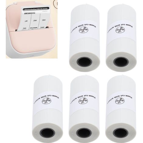 Papier d'impression transparent autocollant, 57 x 25 mm, sans mandrin, compatible avec les mini-imprimantes thermiques portables. Papier autocollant lisse idéal pour les photos, les projets de bricola (1/5)