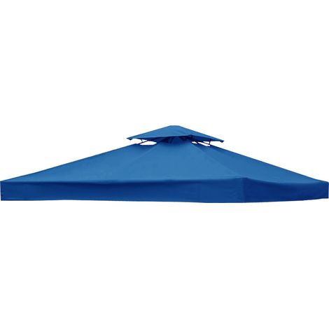 2-Tier Replacement Top Fabric for 3x3m Gazebo Pavilion Roof Canopy Blue
