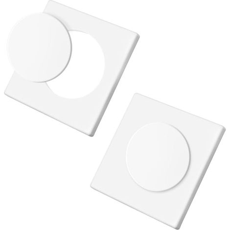 2 Pièces 86 × 86 mm Couvercles d'Interrupteur Carrés Blancs en Plastique Autocollants, Trou Circulaire Détachable à Encliqueter, Plaque Murale Vierge pour Prises ou Interrupteurs Inutilisés (1/5)