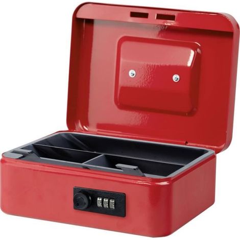 Geldkassette MONEY CODE B.200xH.90xT.160 mm rot lackiert
