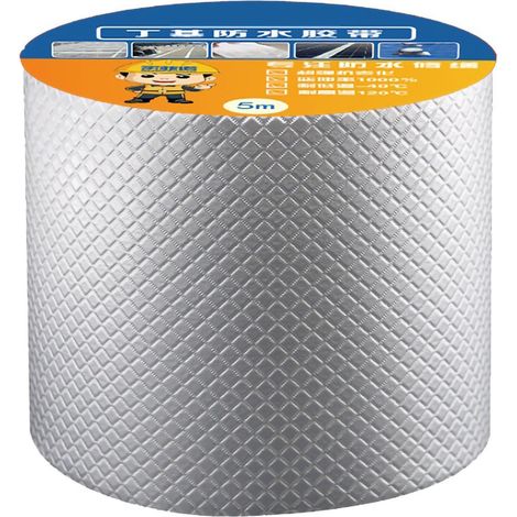 Butyl-wasserdichtes Dichtungsband, Aluminiumfolie, Butyl-wasserdichtes Dichtungsband, Mehrzweck-Dichtungsband für Reparaturen, 5 cm x 5 m / 1,97 x 196,85 Zoll
