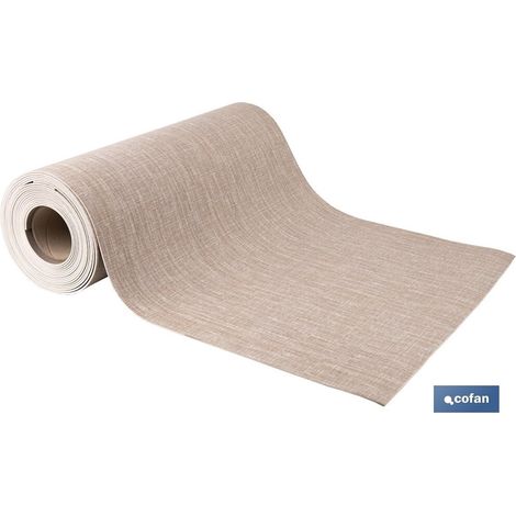 Rolle halbstarrer Vinylteppich (20 Meter) 52 cm breit mit beigefarbenem Marmoreffekt