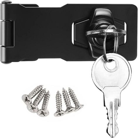 Türschloss Haspe mit Schlüssel, abschließbar, 2.5 Zoll Schwarz