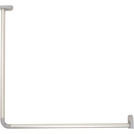 Bossini – Barre pour rideau de douche d'angle 80 x 80 cm – Diamètre 25 mm – Aluminium anodisé – 2 embases et 2 tubes inclus