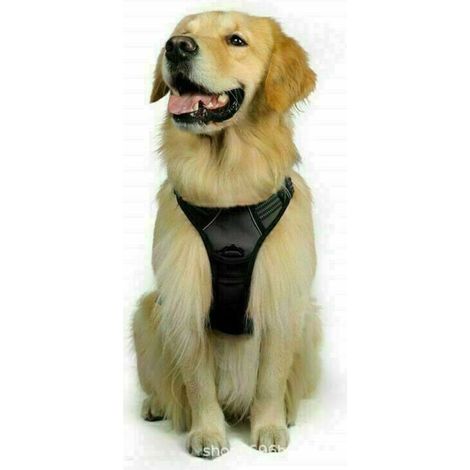 The adjustable reflective dog harness is easy to wear, with a front shoulder strap suitable for medium, large and black dogs (size L) (1/3)