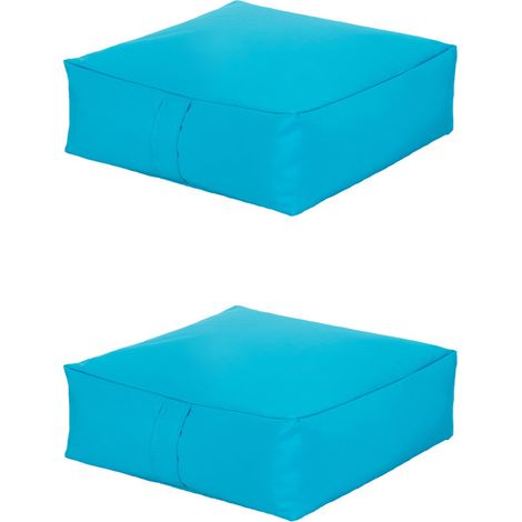 Ready Steady Bed - Coussin de sol épais, 60x60x20 cm Coussins de dalle de jardin, coussin intérieur et extérieur résistant à l'eau avec rembourrage en haricots - Turquoise 2pk (1/5)