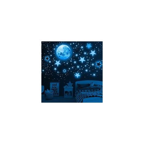 1049-teiliges Set Wandtattoos für Kinder, phosphoreszierende Mond- und Sternen-Wandaufkleber, leuchtende Wandtattoos für Babys, Mädchen, Kinder und Erwachsene, zur Dekoration von Schlafzimmern und Dec