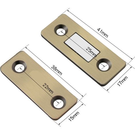 Cabinet Door Magnet 4 Pieces Magnetic Latch Very Thin Magnetic Stick-on Latches Magnetic Adhesive Fastener Furniture Strong Magnet for Sliding Door Drawers Magnetic Window Cabinet, Green Bronze (1/3)