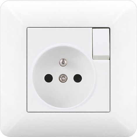 1 pièce Prise Électrique Murale 16A avec Interrupteur – Prise Encastrable Norme Française 240V Blanc (1/5)