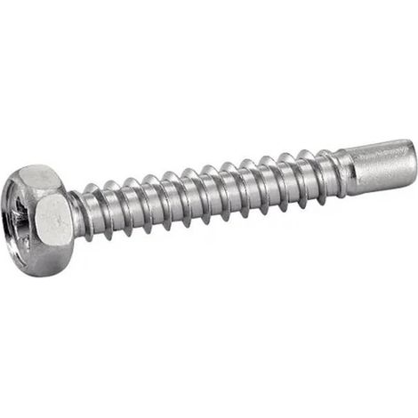 200 Vis à Tôle Tête Hexagonale Pozidriv avec Bout Pilote 4.2 x 30/24 mm - Inox A2 - D-Work