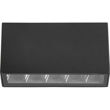Plafonnier extérieur rectangulaire noir LED 5W 3000K Italux (1/4)