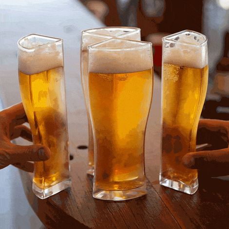 Chope à bière acrylique 4 en 1 (lot de 4) - Idéale pour les fêtes, les anniversaires et autres occasions spéciales. (1/5)