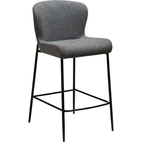 Glam Dan-Form Counterstuhl Bouclé dunkelgrau. (1/5)