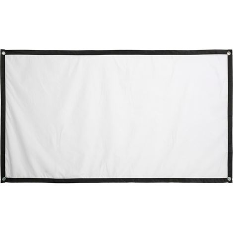 Écran de projection de films en extérieur, écran de projection mural pliable haute définition, supporte la projection recto verso, tissu en fibre de polyester 16:9. (1/5)