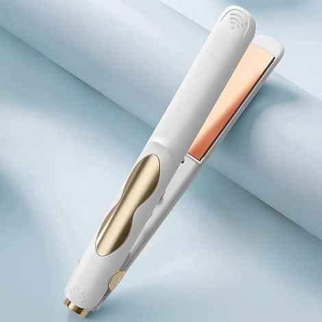 Lisseur et fer à friser sans fil 2 en 1, lisseur en céramique, mini outil de coiffure portable sans fil pour les voyages, unisexe, rechargeable par USB. (1/5)