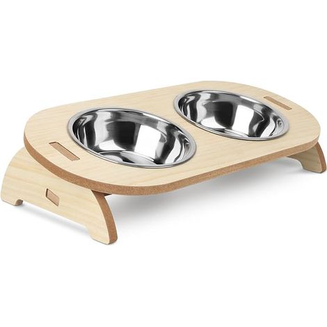 Gamelle Chat Surélevée, Gamelle pour Chien avec Support Incliné à 15°, 2 Mangeoirs et Abreuvoirs pour Chats, Gamelle pour Bol Chat et Gamelle Chien (1/5)