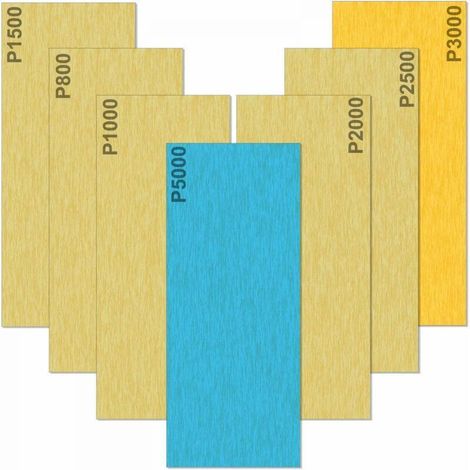 Papier de Verre 5000 3000 2500 2000 1500 1000 800 Grain Papier abrasif Humide et Sèche, Utilisé pour polir métal, bois, les voitures, 35 Papier 9 x 3,6 pouces par feuille