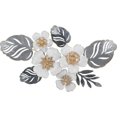 Composizione floreale decorativa in ferro per decorazioni ambienti -88 x 34 cm