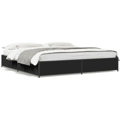 Maison Exclusive - Bettgestell Schwarz 160x200 cm Holzwerkstoff u