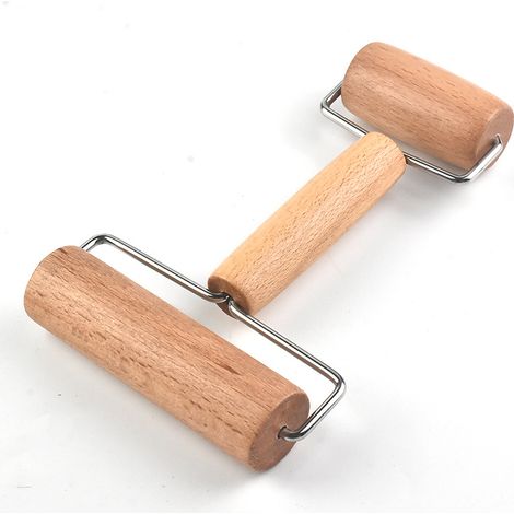 (A) Nudelholz aus Holz mit Griff – Küchenutensil zum Backen, T