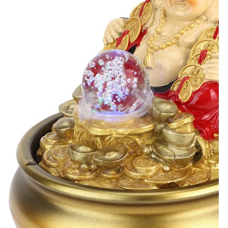 LED-Tischbrunnen, innovativer Harzwasserfall für Zuhause/Büro, Landschaftsdekoration, 13037, Goldstecker, US 110 V (1/5)