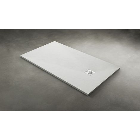 Receveur de Douche Rectangulaire 160x80cm ALTERNA DAILY'O Résine Béton Blanc - 6875512 (1/3)