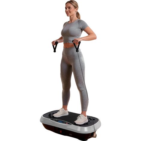 Plataforma vibratoria, Bluetooth, bandas de resistencia, color gris. (1/2)