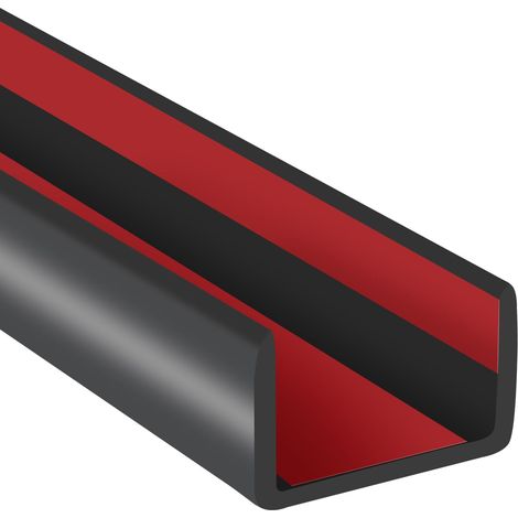 Bordure en Caoutchouc, Protecteur de Bord en U Auto-adhésif Flexible pour contreplaqué, Tables, Bureaux, armoires, Taille 25 mm (1"), Convient pour 24-26 mm, Couleur Noire, 6 m (1/5)