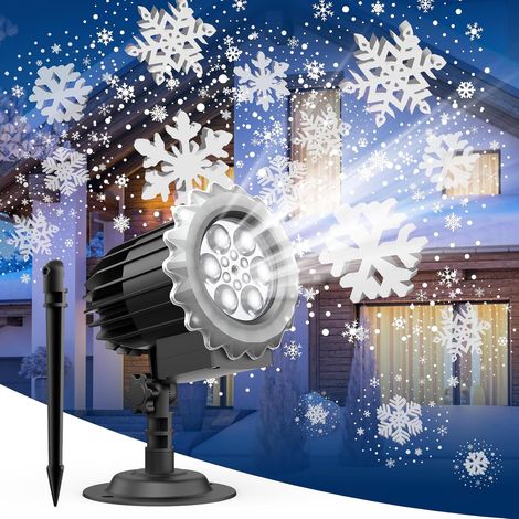 Outdoor snowflake projector, plug-in snowflake string lights, Christmas projector (1/5)