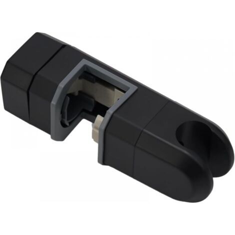 Universeller Duschkopfhalter 15 mm-30 mm verchromt für verstellbare Duschstange (schwarz)