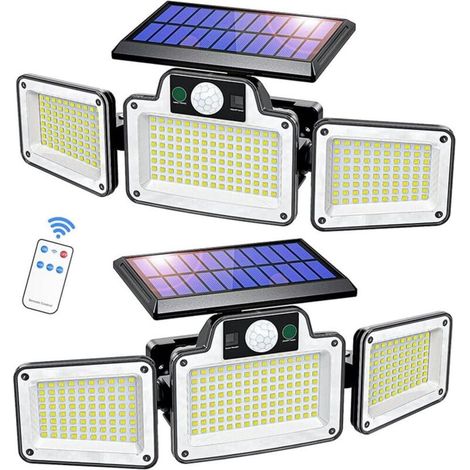 Projecteur de sécurité extérieur avec détecteur de mouvement, alimentation solaire, indice d'étanchéité IP65, (1/4)