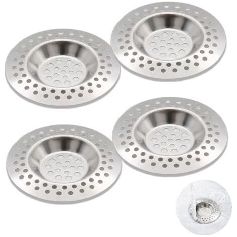4 Pcs Filtre Évier Cuisine en Acier Inoxydable, Protege Evier Cuisine, Grille Anti-Obstruction pour Évier de Cuisine et Salle de Bain, Filtre de Vidange, Tamis Crépine à Drain (1/5)