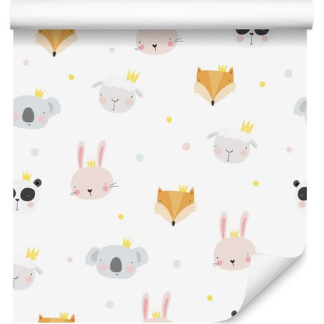 Papel pintado de animales: zorros, ovejas y pandas para salón y dormitorio, 50x1000 cm. (1/5)