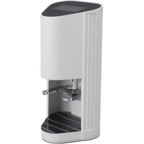 Tasseur à café électrique automatique en acier inoxydable, à pression plate, pour café moulu et grains de café, prise UE 100-240 V, blanc (1/5)