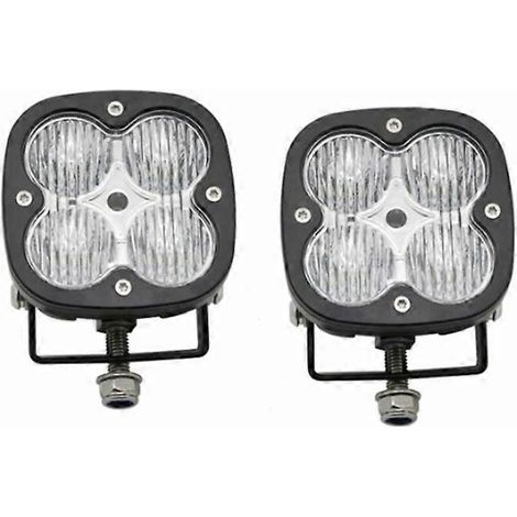 Projecteur LED carré 2 pouces 40 W à faisceau large combiné pour voiture, camion, SUV, quad, UTE et bateau. Lampe de travail LED avec cache jaune. 2 projecteurs à faisceau large. (1/5)