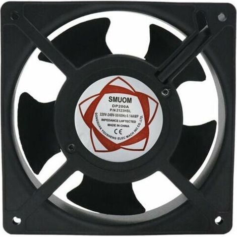 Ventilateur axial pour cassette de cheminée – Haute température – Pales métalliques silencieuses – 120 x 120 x 38 mm – 23 W 220 V-Crezuo
