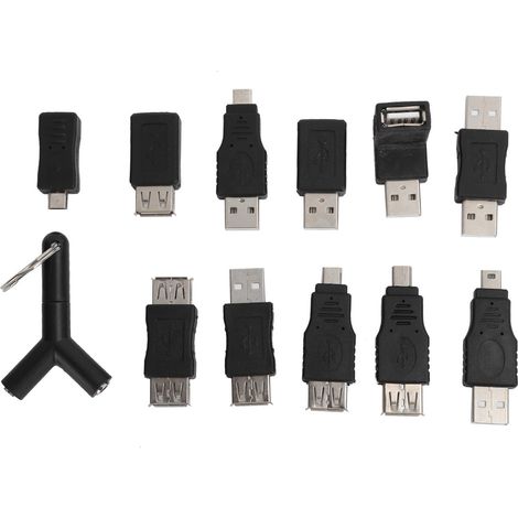 12 Pièces Adaptateur USB 2.0 vers 3.5mm Double Jack Audio Convertisseur Accessoires Électroniques (1/5)