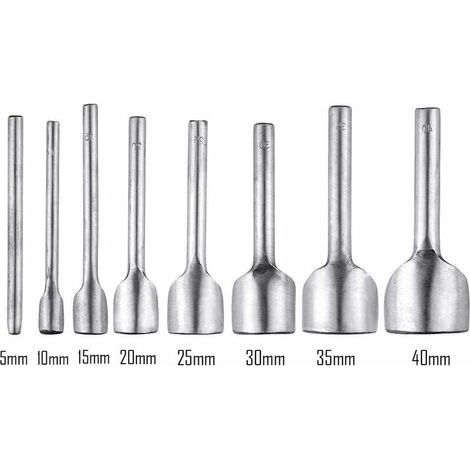 Set mit 8 Leder-Ausstechformen für Bastelarbeiten, Riemen, Geldbörsen, Gartenarbeit und DIY-Projekte, 5–40 mm (1/4)