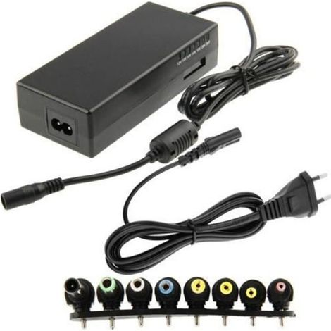 Chargeur Universel 90 W - 8 Connecteurs Compatibles - Tensions Réglables 15 V à 24 V - USB 5 V 2 A - Pour Ordinateur Portable - 1 Pièce (1/4)