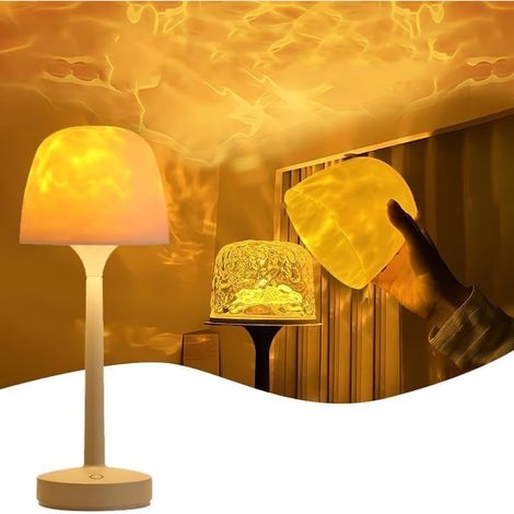 Ozeanwellen-Lampe, 16 Farben, rotierender Sternenhimmelprojektor, dimmbarer Lampenschirm, Fernbedienung, dekorative Leselampe, wiederaufladbar (1/5)