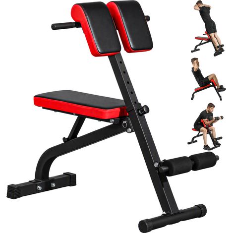 Banc d'hyperextension et de musculation de type chaise romaine. banc d'entraînement pliable. banc de fitness multifonctionnel jusqu'à 300 kg (1/5)