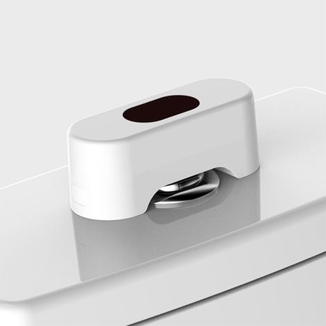 Chasse d'eau sans contact, chasse d'eau automatique en ABS, kit de chasse d'eau sans contact à détection infrarouge, chasse d'eau automatique pour la maison et les lieux publics (1/5)
