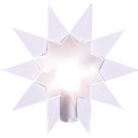 Étoile de sapin LED Star Trading 'Topsy', étoile transparente pour bougies LED, piles + minuteur, blanc chaud, Ø 14 cm (1/3)