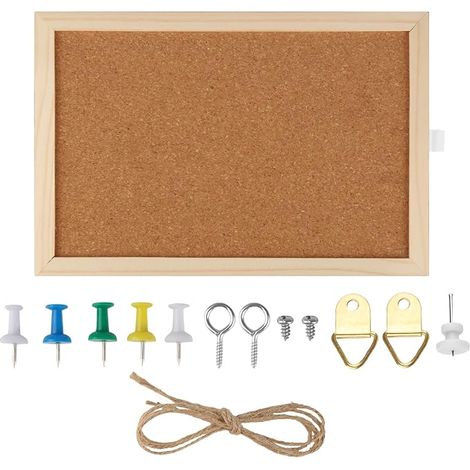 Cork Wall Board, 30 x 20 cm Wooden Cork Board Can Be Used As Bulletin Boards, Cork Boards For Photo Display And Writing Messages. (1/5)