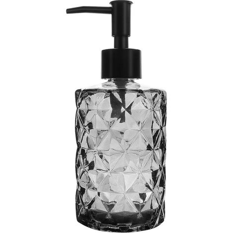 Dispenser di sapone in vetro da 330 ml - Adatto per cucine e bagni - Vetro trasparente e plastica