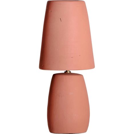 Lampe de table terracotta corail style éclectique et laiton - Corail terracotta et laiton doré (1/3)