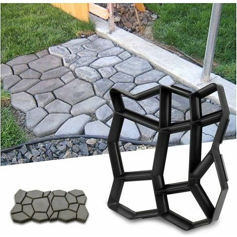 Moule à béton, forme de trottoir, coffrage, forme en plastique pour dalles de béton de jardin, 42,5 x 42,5 x 4 cm - RWpavé Outdoor (1/5)