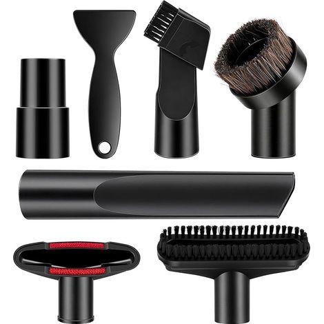 7 Pièces Embout Aspirateur 32-35 mm, Universel Accessoires pour Aspirateurs, Kit d'accessoires pour aspirateur compatible avec Kärcher, Miele, Bosch et Siemens (1/4)