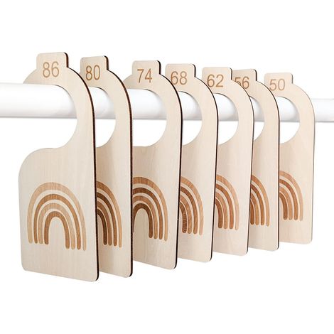 separadores de madera para ropa de bebé/divisores de armario, tamaños de 50 a 86 cm. (1/5)