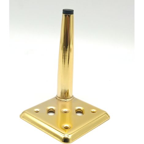 Ahlsen Pieza de metal para muebles, soporte para patas de mesa pequeñas y cónicas, silla, sofá, gabinete, mesa de centro, accesorios para patas, dorado, 15cm (1/5)